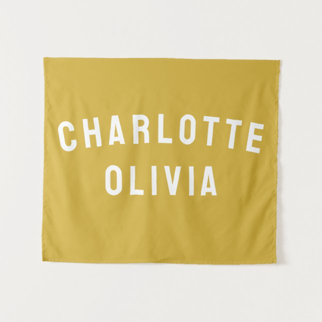 Custom Name Banner Personalized Nursery Wall Art Tapestry (Front (Horizontal))