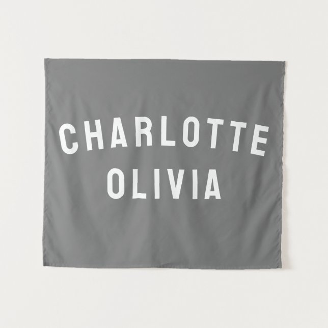Custom Name Banner Personalized Nursery Wall Art Tapestry (Front (Horizontal))