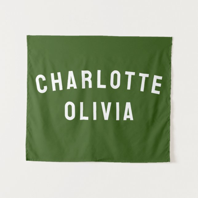 Custom Name Banner Personalized Nursery Wall Art Tapestry (Front (Horizontal))