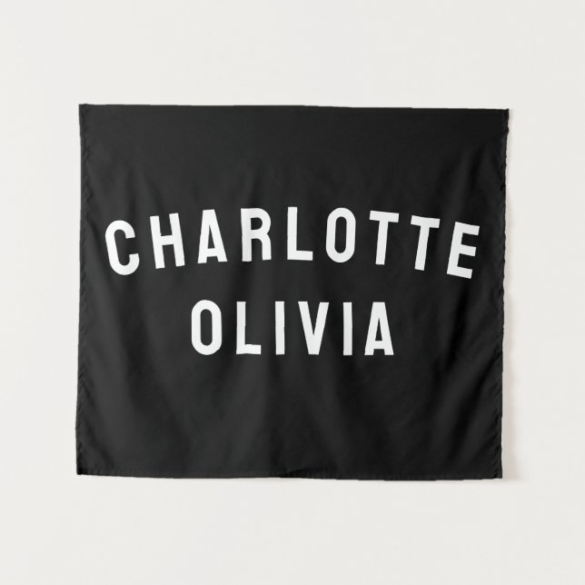 Custom Name Banner Personalized Nursery Wall Art Tapestry (Front (Horizontal))