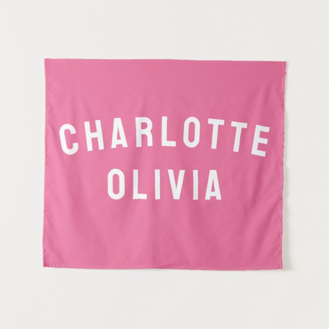 Custom Name Banner Personalized Nursery Wall Art Tapestry (Front (Horizontal))
