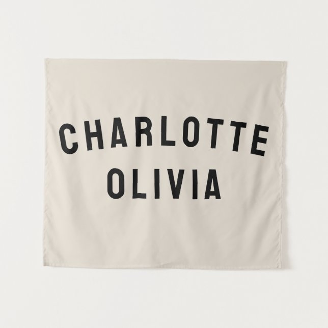 Custom Name Banner Personalized Nursery Wall Art Tapestry (Front (Horizontal))