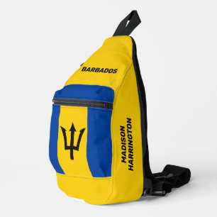 Custom Name Barbados Flag Sling Bag