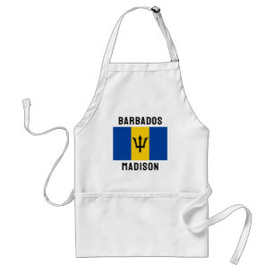 Custom Name Barbados Flag Standard Apron