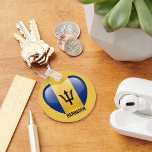 Custom Name Barbados Love Keychain