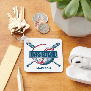 Custom Name Baseball Keychain