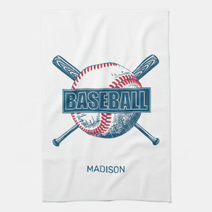 Custom Name Baseball Kitchen Towel