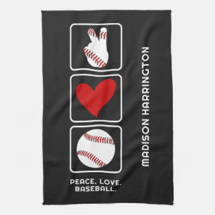 Custom Name Baseball Kitchen Towel