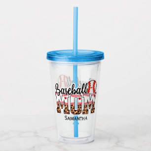 Custom Name Baseball Mom Mother's Day Acrylic Tumbler