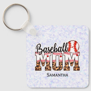 Custom Name Baseball Mom Mother's Day Keychain