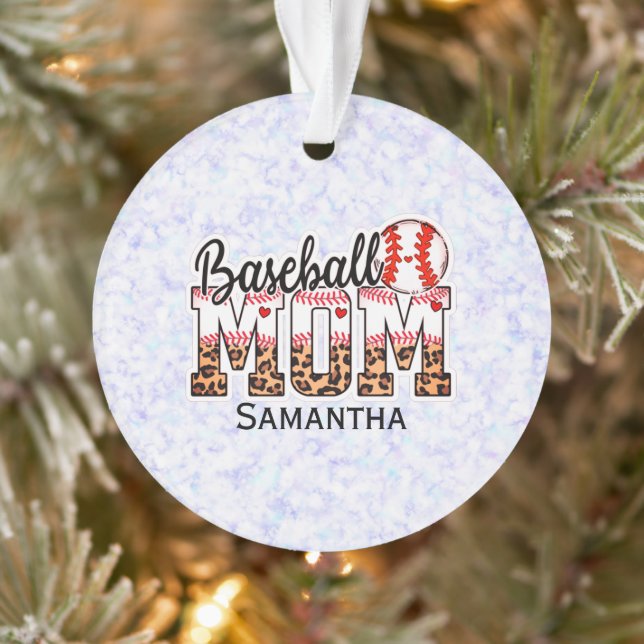 Custom Name Baseball Mom | Mother's Day Ornament (Tree)