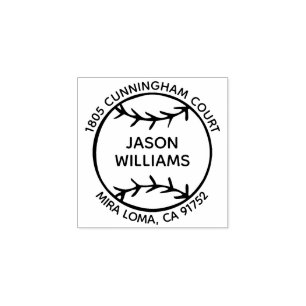 Custom Name Baseball Return Address Stamp
