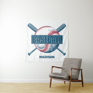 Custom Name Baseball Tapestry
