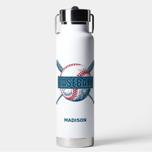Custom Name Baseball Water Bottle