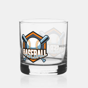 Custom Name Baseball Whiskey Glass