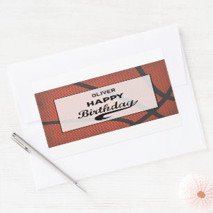 Custom Name Basketball Birthday Large Grunge Ball Sticker