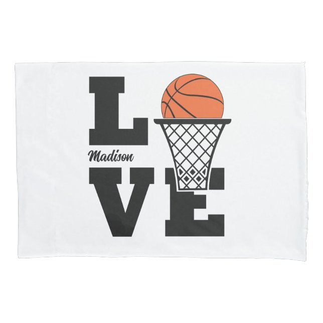 Custom Name Basketball Love Pillowcase (Front)