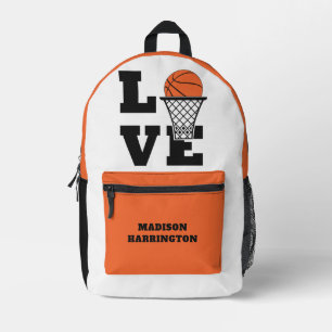 Custom Name Basketball Love Printed Backpack