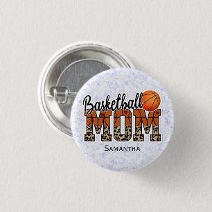 Custom Name Basketball Mom   Mother's Day 1 Inch Round Button