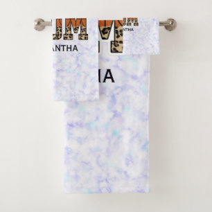 Custom Name Basketball Mom   Mother's Day Bath Towel Set