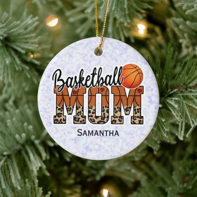 Custom Name Basketball Mom | Mother's Day Ceramic Ornament (Tree)