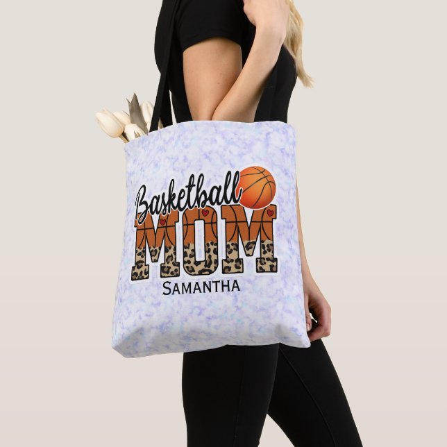 Custom Name Basketball Mom | Mother's Day Tote Bag (Close Up)