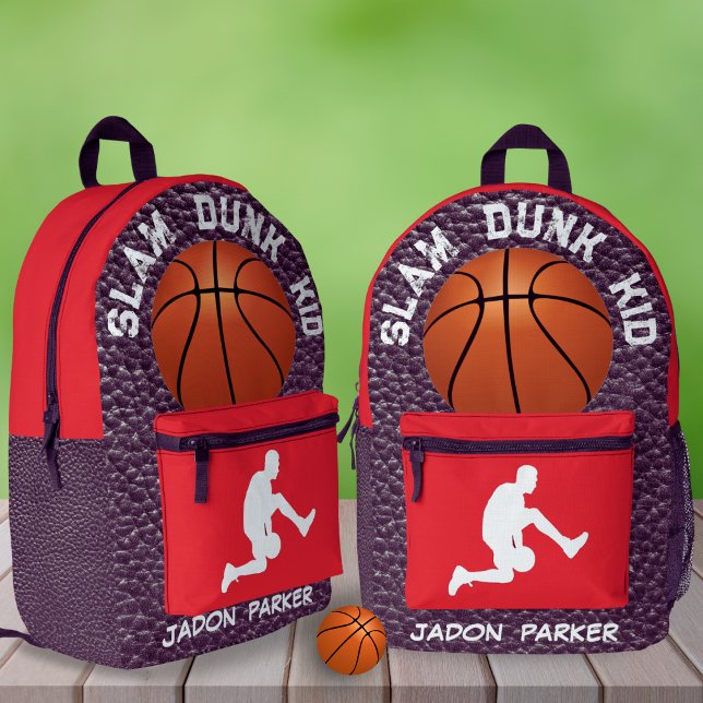 Custom Name Basketball Player Lefty Boys School Printed Backpack (Creator Uploaded)