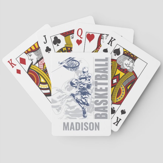 Custom Name Basketball Player Playing Cards (Back)