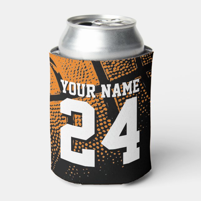 Custom name basketball sports jersey number can cooler (Can Front)
