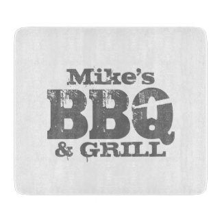 Custom name BBQ grill master cutting board gift