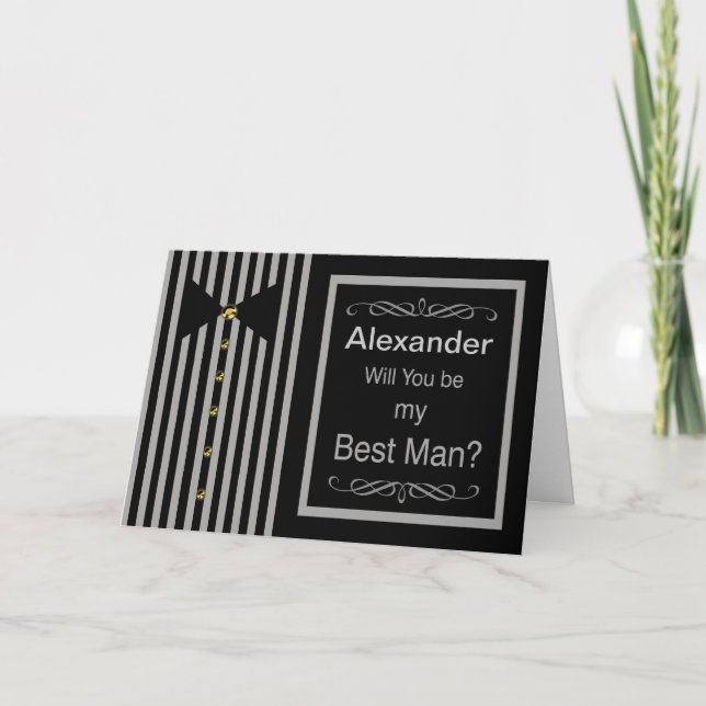 Custom Name - Be My Best Man Request Card (Front)
