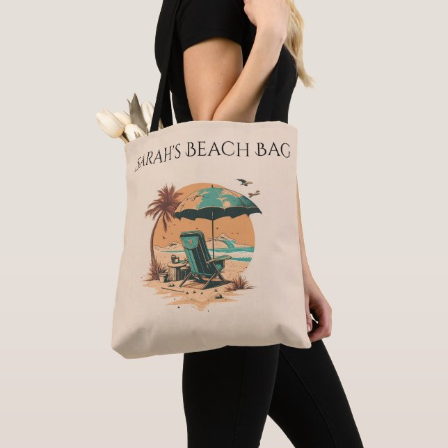 Custom Name Beach Bag, Tote Bag (Close Up)