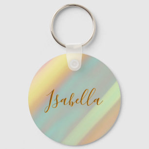 Custom Name Beach Coastal Pastel Keychain