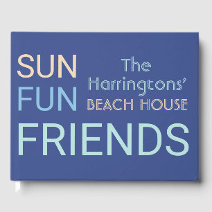 Custom Name Beach House guest book