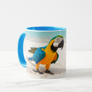 Custom name Beach Parrot mugs