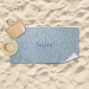 Custom Name Beach Towel Sea Print