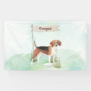 Custom Name Beagle Pet Dog Banner