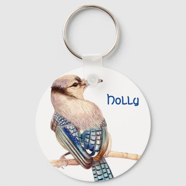 Custom Name Beautiful Bird  Key Ring (Front)