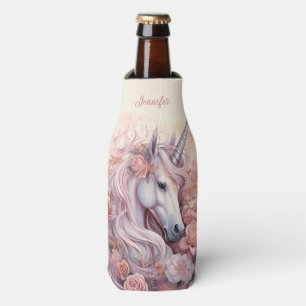 Custom Name Beautiful Unicorn Bottle Cooler