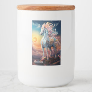 Custom Name Beautiful Unicorn Food Label