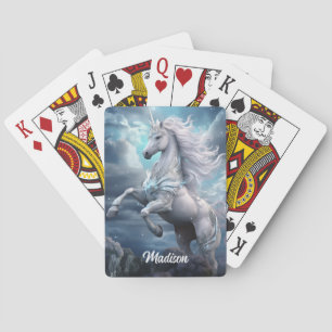 Custom Name Beautiful Unicorn Playing Cards