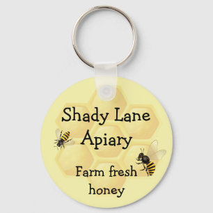 Custom Name Bee Honey Fun Classic Keychain