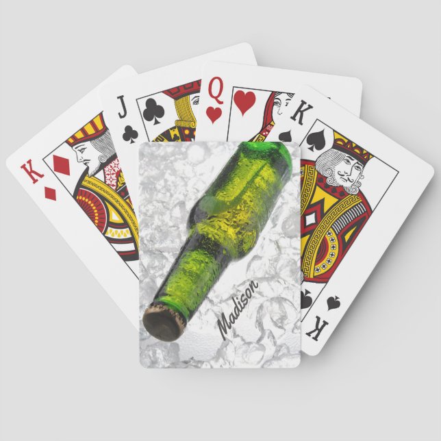 Custom name Beer on Ice playing cards (Back)