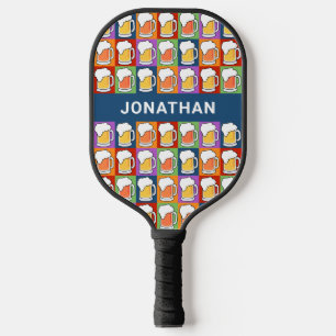 Custom name BEER Pop-Art Pickleball Paddle