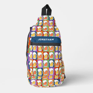 Custom name BEER Pop-Art Sling Bag