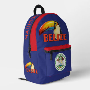 Custom Name Belize Printed Backpack