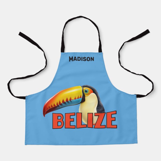 Custom Name BELIZE Toucan Apron (Front)