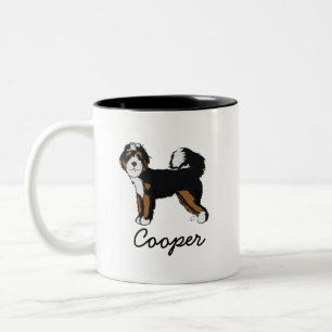 Custom Name Bernedoodle Photo Two-Tone Coffee Mug