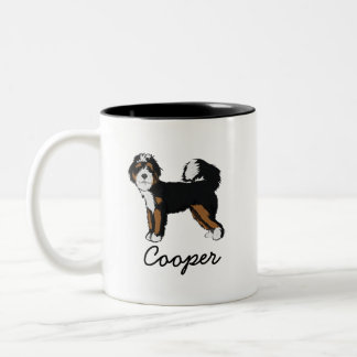 Custom Name Bernedoodle Photo Two-Tone Coffee Mug