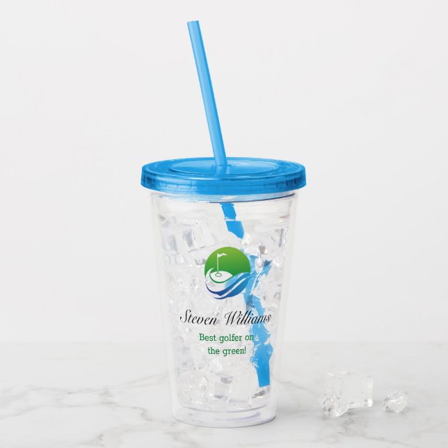Custom Name Best Golfer Plastic Tumbler (Front Ice)